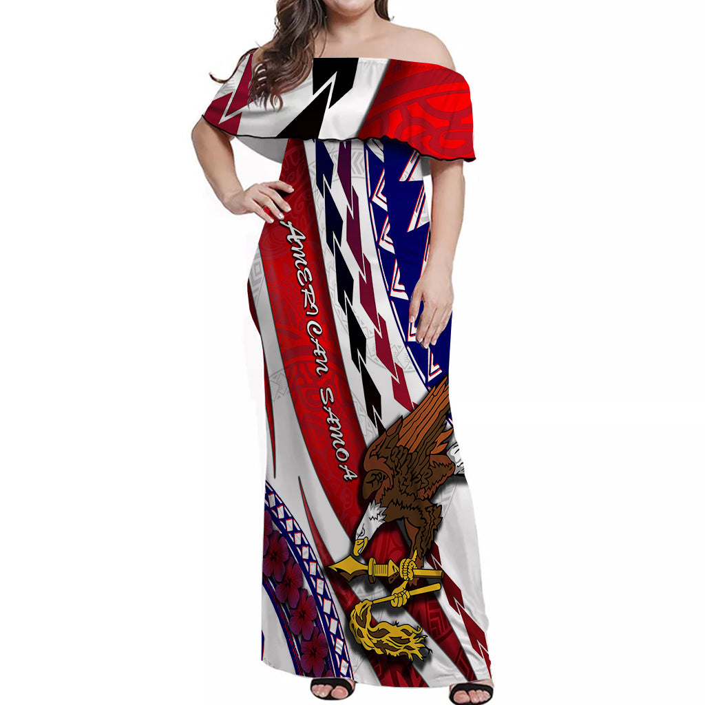 American Samoa Women Off Shoulder Long Dress Artsy Style