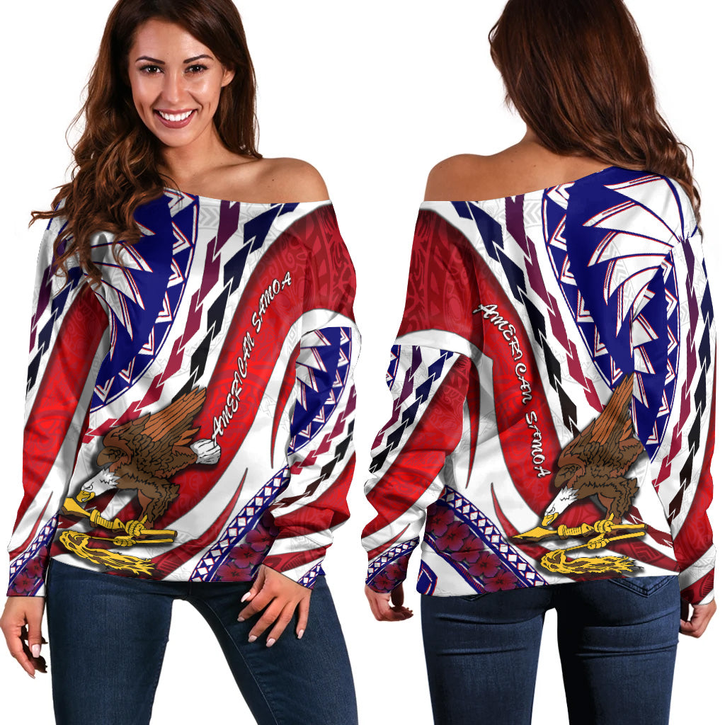 American Samoa Women Off Shoulder Sweater Artsy Style