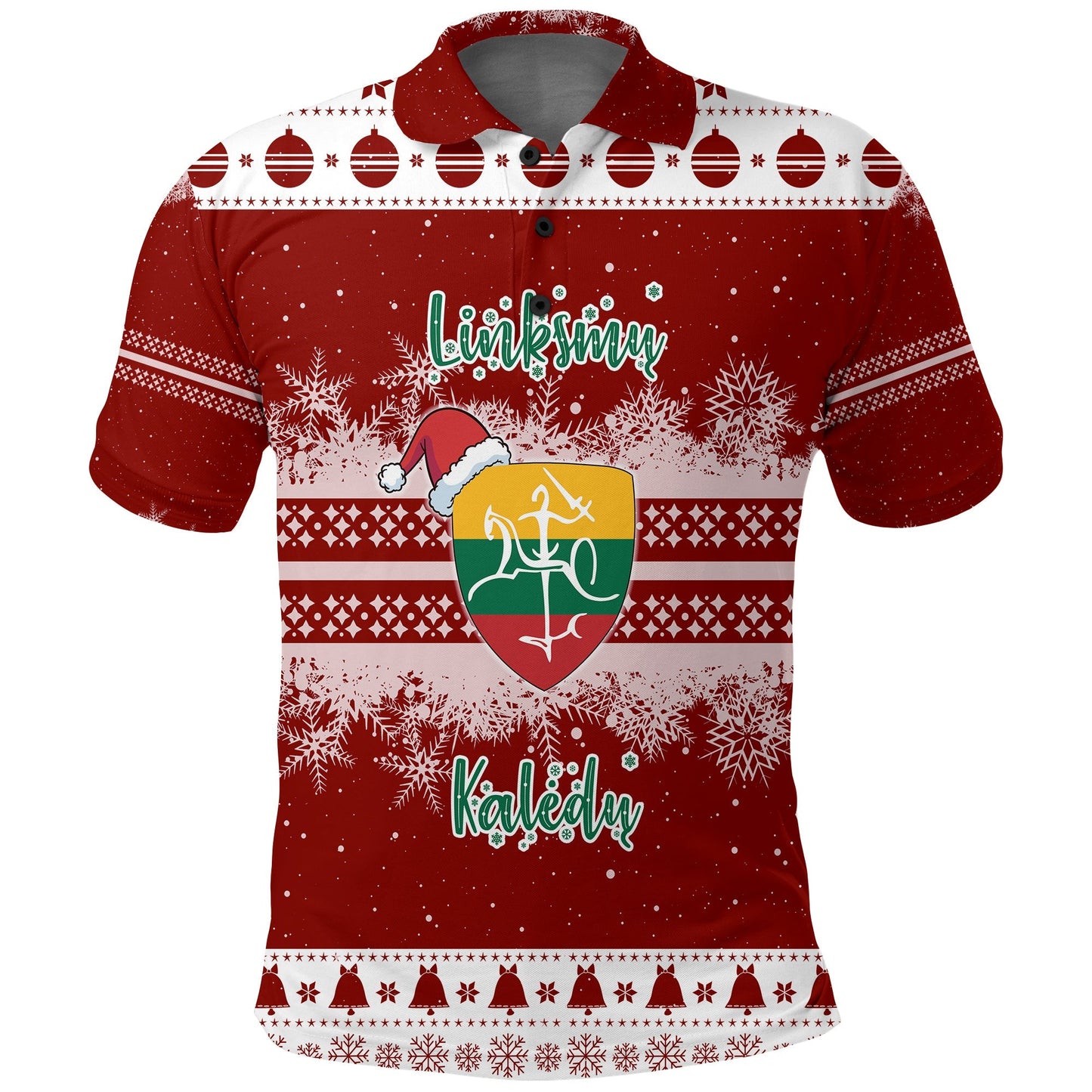 Christmas Lithuania Polo Shirt Folk Style