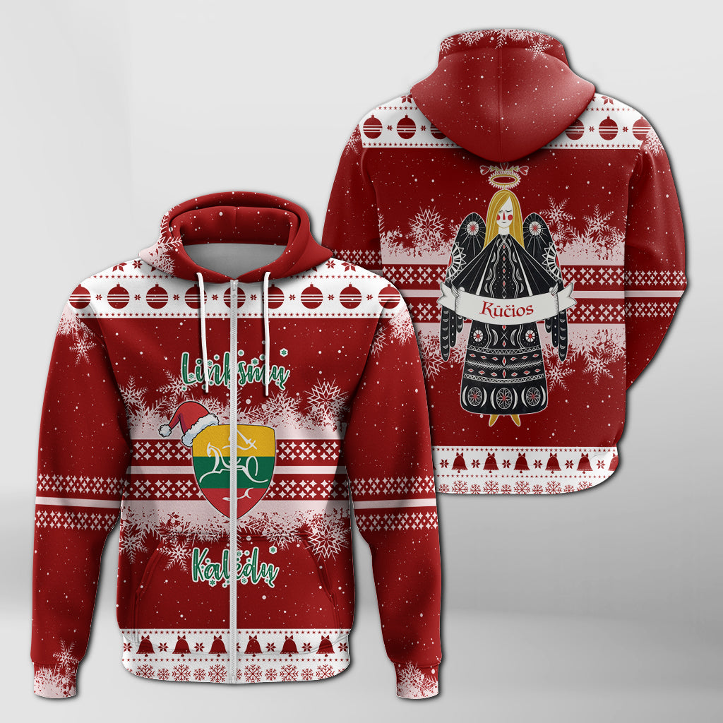 Kios Angel Lithuania Folk Style Christmas Zip Hoodie