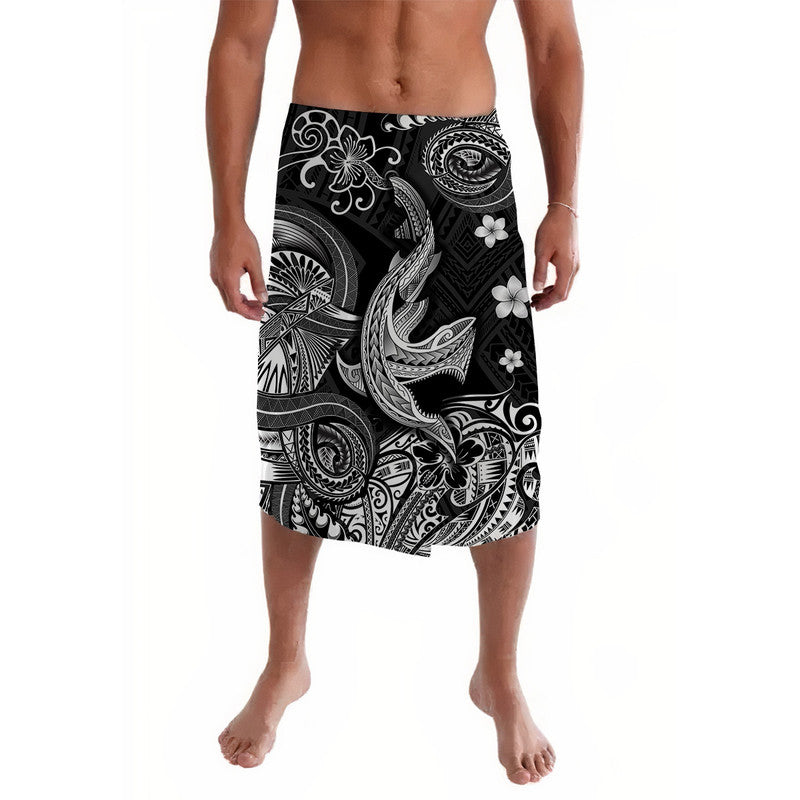 Hawaii Angry Shark Polynesian Lavalava Unique Style - Black