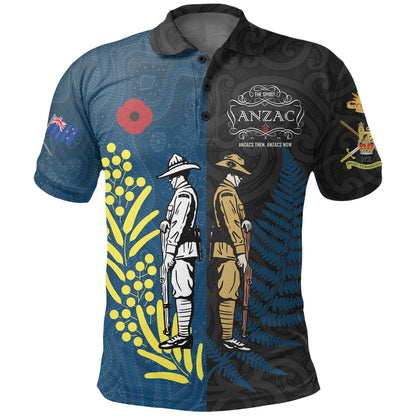 New Zealand Maori Anzac Spirit Polo Shirt Lest We Forget Blue