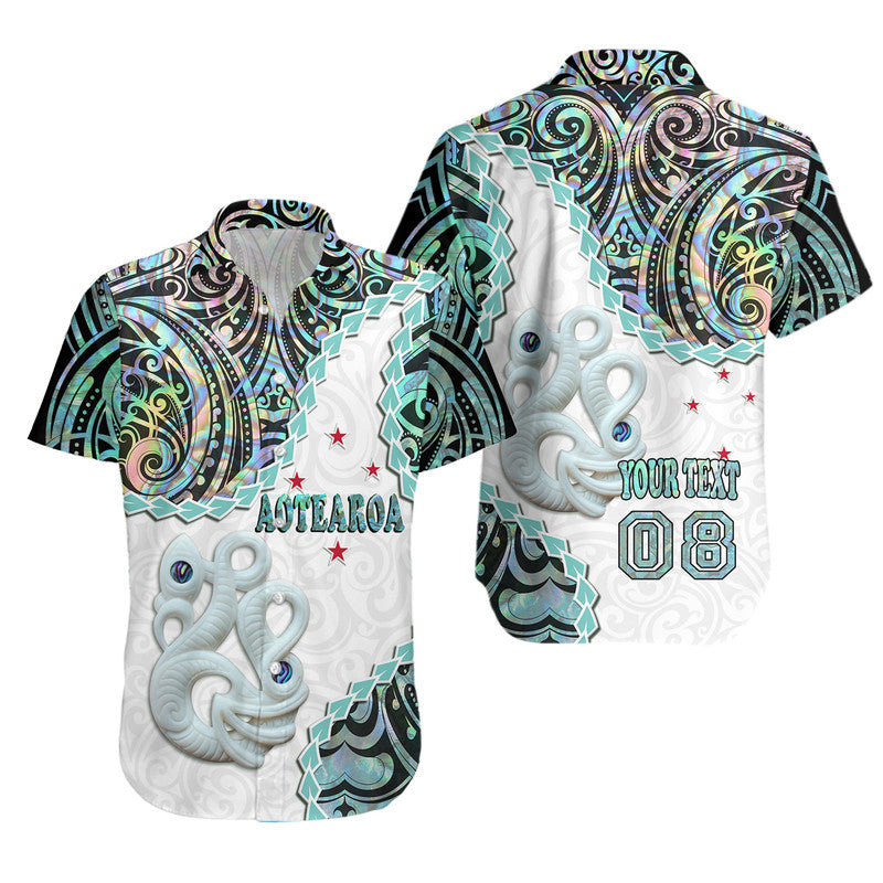 Custom Personalised New Zealand Maori Hawaiian Shirt Aotearoa Manaia Basic Paua Shell