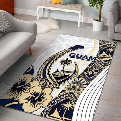 Guam Fish Hook Area Rug White Style