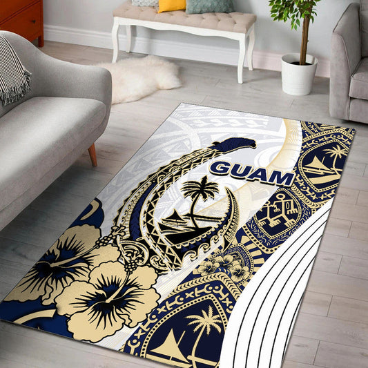 Guam Fish Hook Area Rug White Style