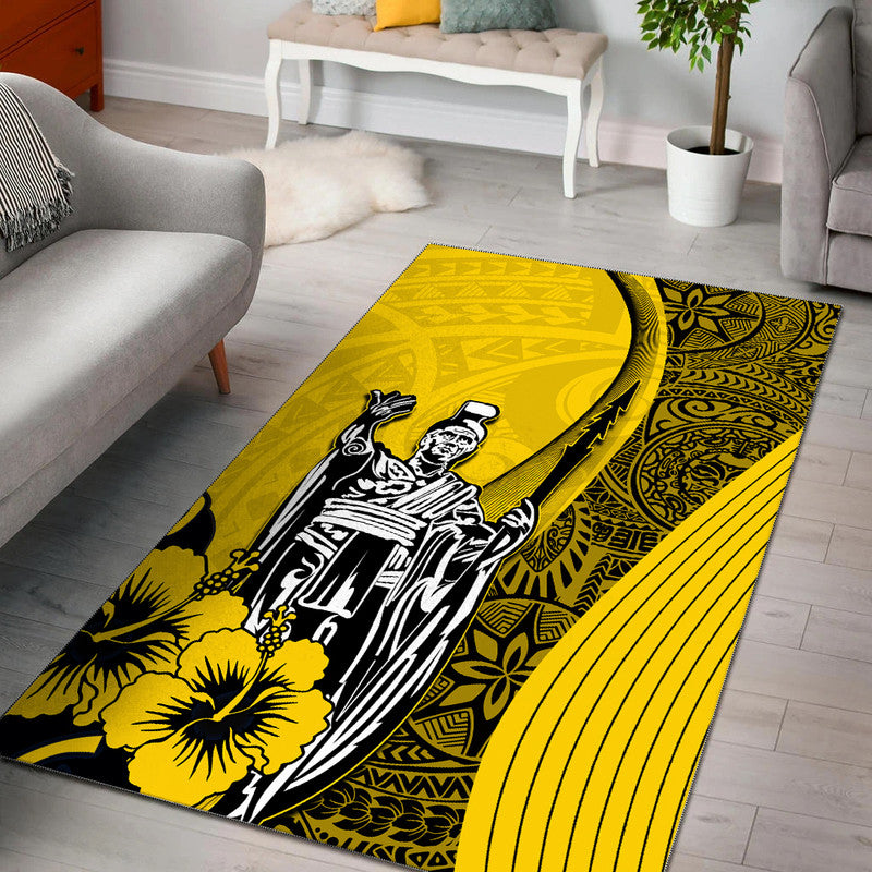 Hawaiian King Kamehameha Area Rug Vibe Yellow Style