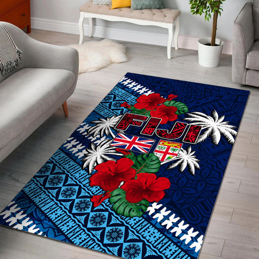 Fiji Patterns With Hibiscus Area Rug