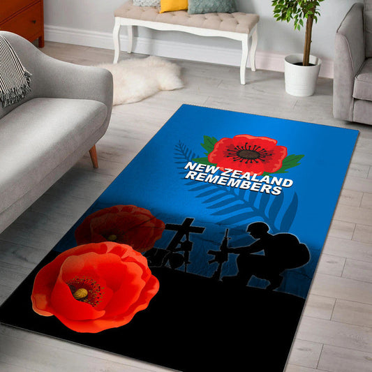 Anzac Day New Zealand Remembers Area Rug