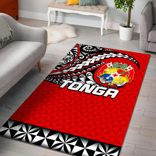 Tonga Area Rug Polynesian Tattoo
