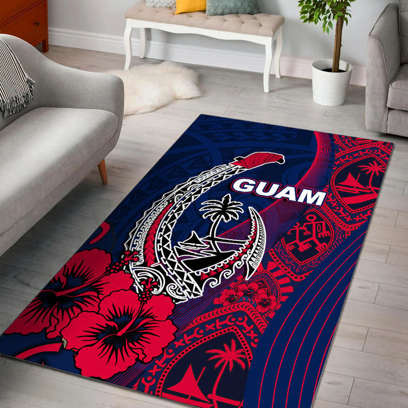 Guam Fish Hook Area Rug Flag Color Style