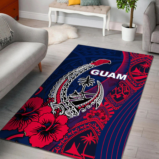 Guam Fish Hook Area Rug Flag Color Style