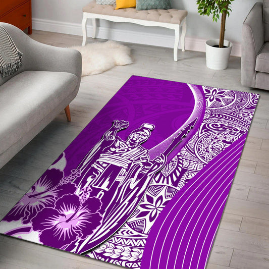 Hawaiian King Kamehameha Area Rug Vibe Purple Style