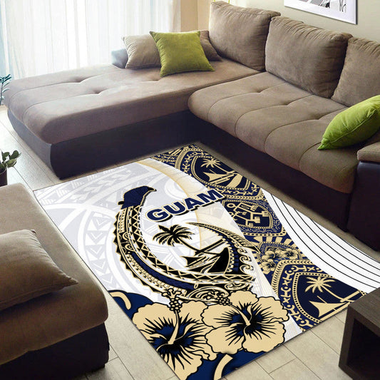 Guam Fish Hook Area Rug White Style