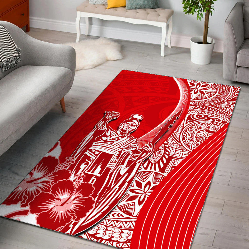 Hawaiian King Kamehameha Area Rug Vibe Red Style