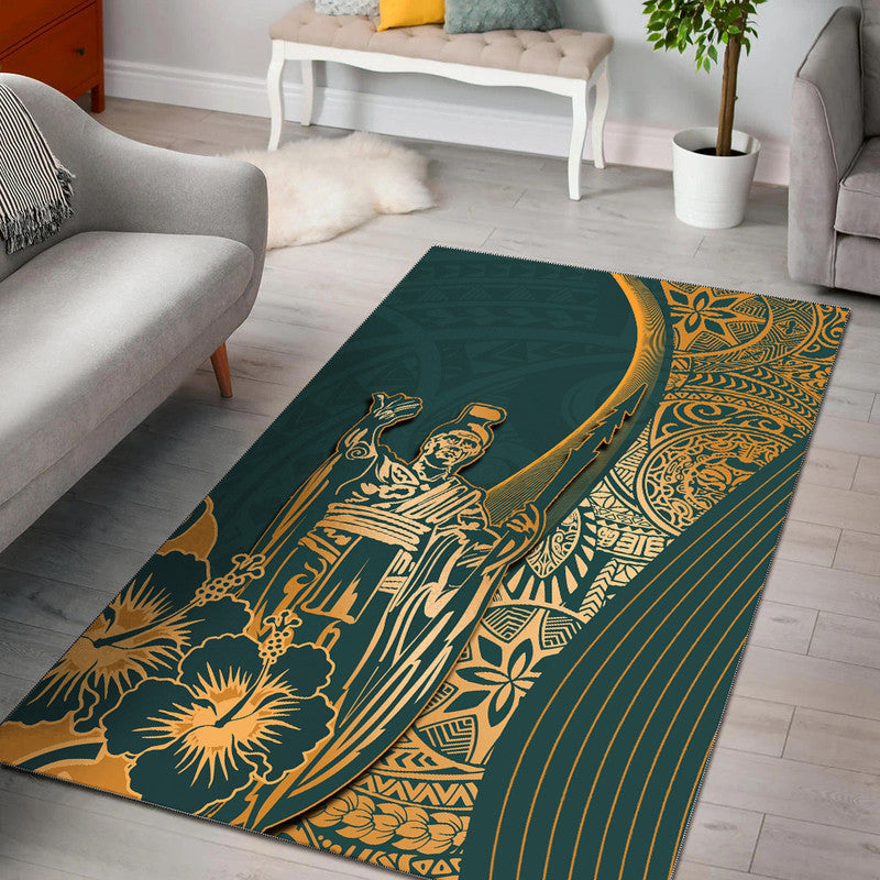 Hawaiian King Kamehameha Area Rug Vibe Green Style