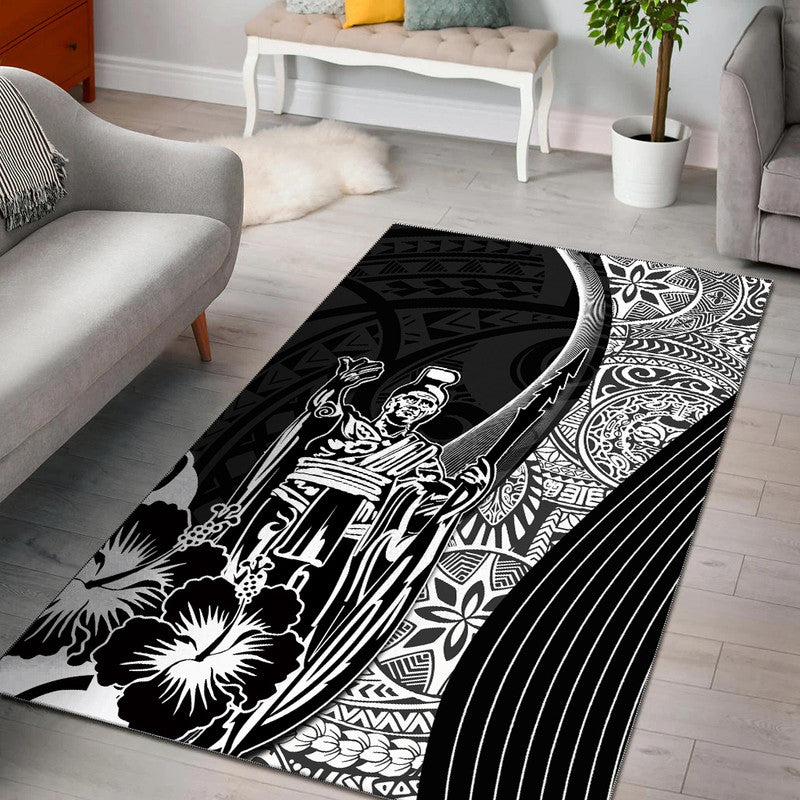 Hawaiian King Kamehameha Area Rug Vibe Black Style