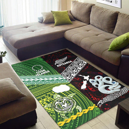 New Zealand And Cook Islands Area Rug Together Red