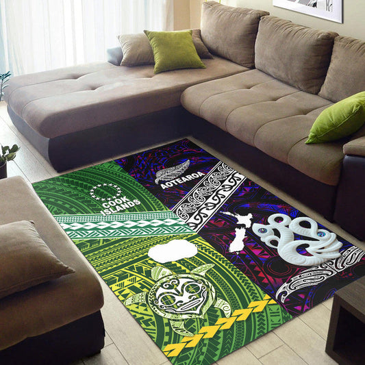 New Zealand And Cook Islands Area Rug Together Purple