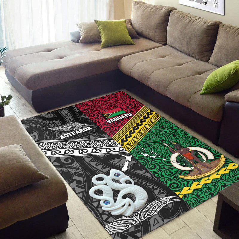 New Zealand And Vanuatu Area Rug Together Black