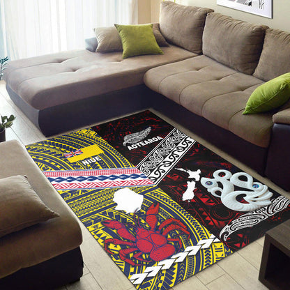 New Zealand And Niue Area Rug Together Red