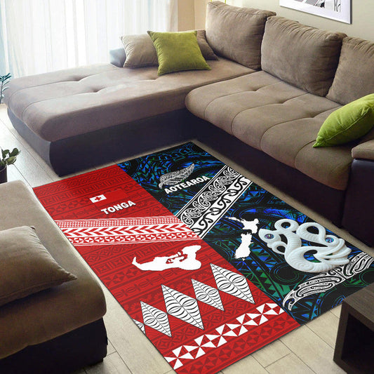 New Zealand And Tonga Area Rug Together Blue
