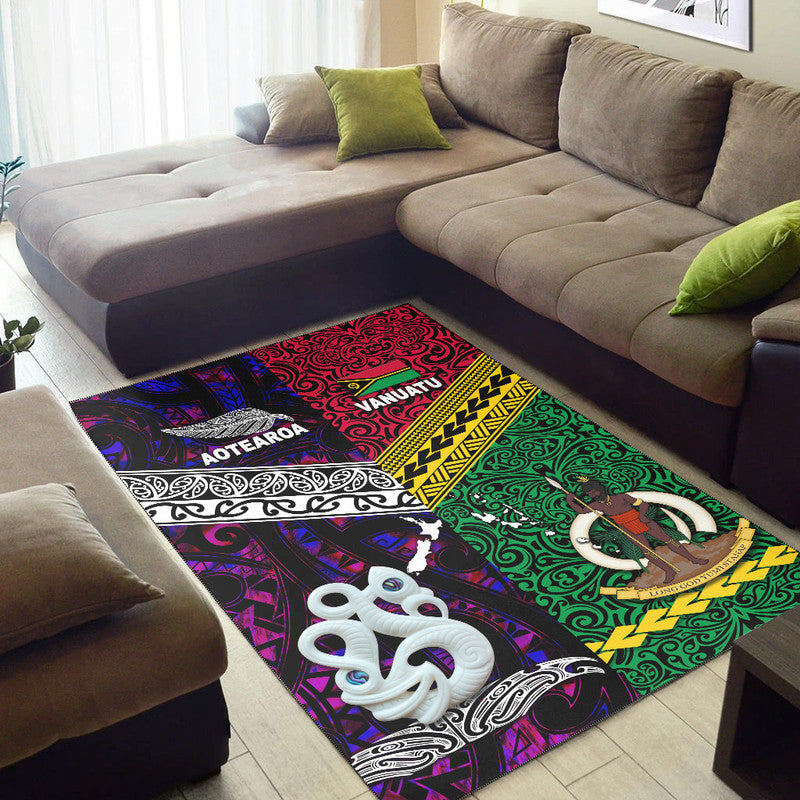 New Zealand And Vanuatu Area Rug Together Purple