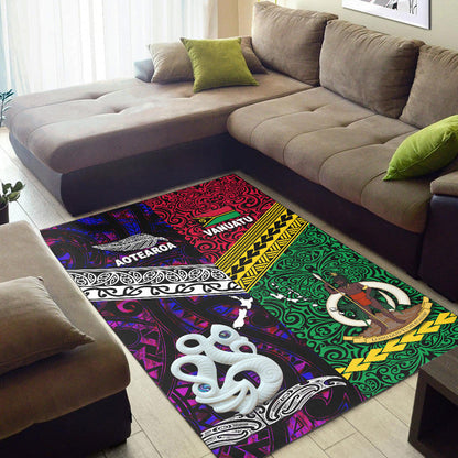 New Zealand And Vanuatu Area Rug Together Purple