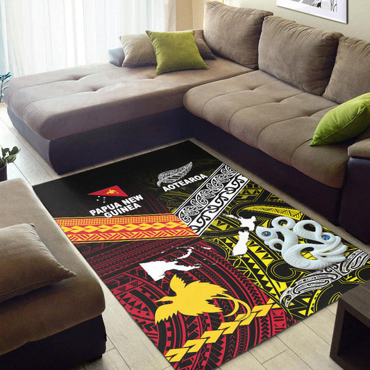 New Zealand And Papua New Guinea Area Rug Together Yellow