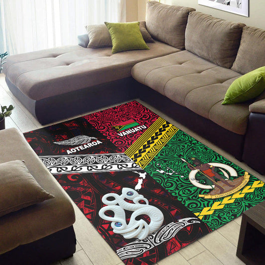 New Zealand And Vanuatu Area Rug Together Red