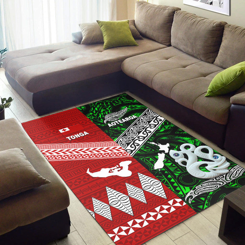 New Zealand And Tonga Area Rug Together Green
