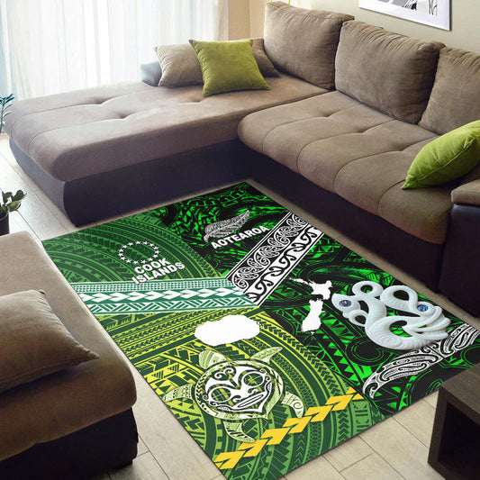 New Zealand And Cook Islands Area Rug Together Green