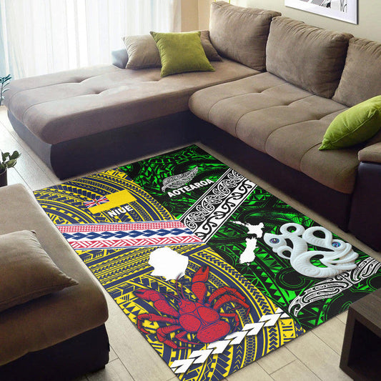 New Zealand And Niue Area Rug Together Green