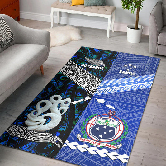 New Zealand And Samoa Area Rug Together Blue