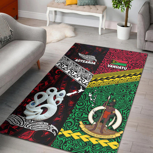 New Zealand And Vanuatu Area Rug Together Red