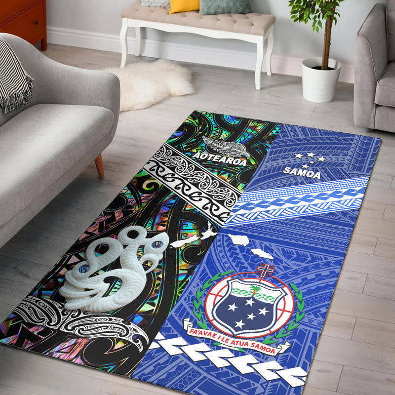 New Zealand And Samoa Area Rug Together Paua Shell