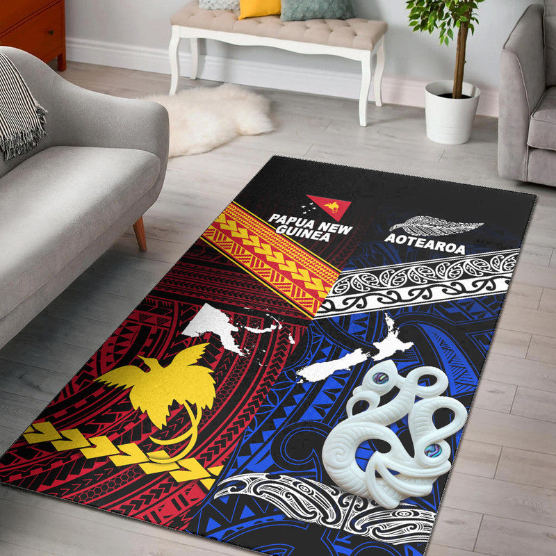 New Zealand And Papua New Guinea Area Rug Together Blue