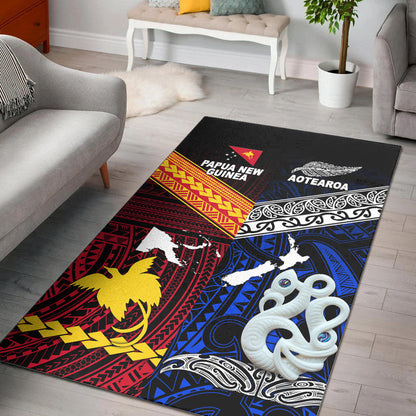 New Zealand And Papua New Guinea Area Rug Together Blue
