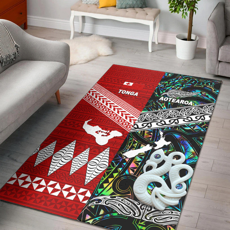 New Zealand And Tonga Area Rug Together Paua Shell