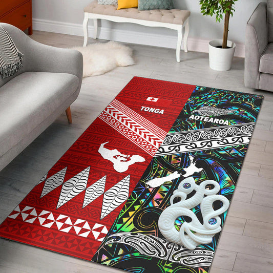 New Zealand And Tonga Area Rug Together Paua Shell
