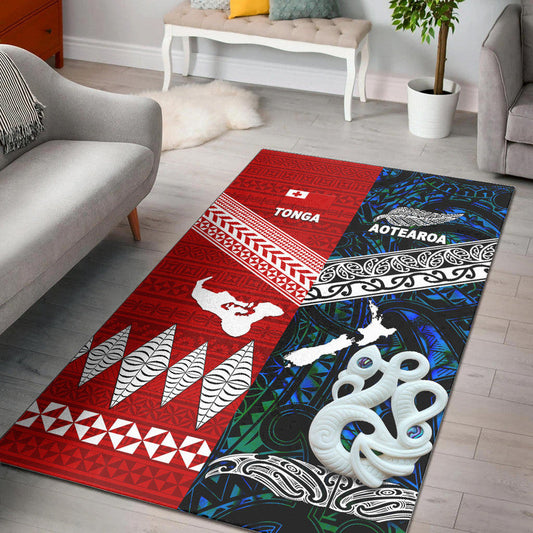New Zealand And Tonga Area Rug Together Blue