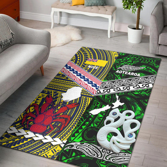 New Zealand And Niue Area Rug Together Green