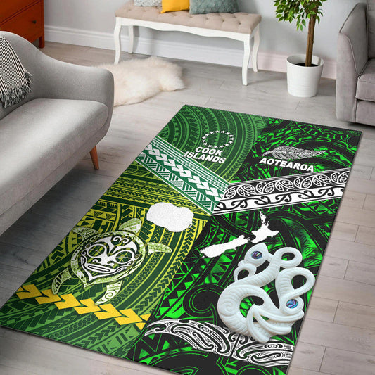 New Zealand And Cook Islands Area Rug Together Green