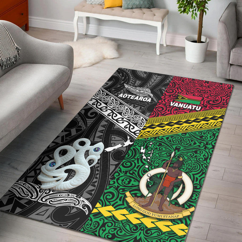 New Zealand And Vanuatu Area Rug Together Black