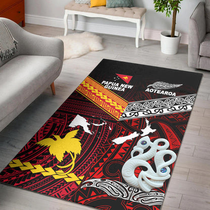 New Zealand And Papua New Guinea Area Rug Together Red