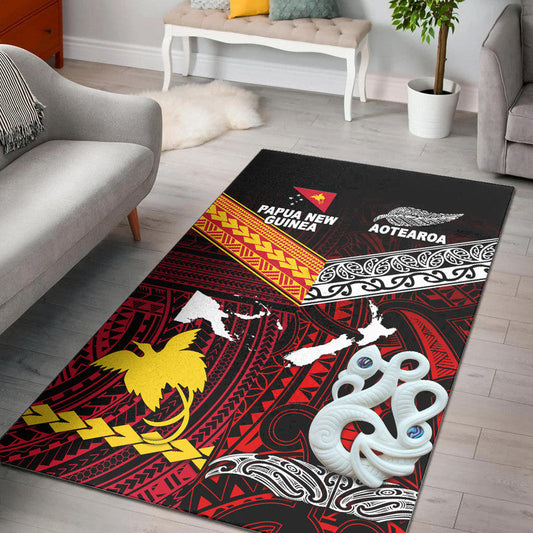 New Zealand And Papua New Guinea Area Rug Together Red
