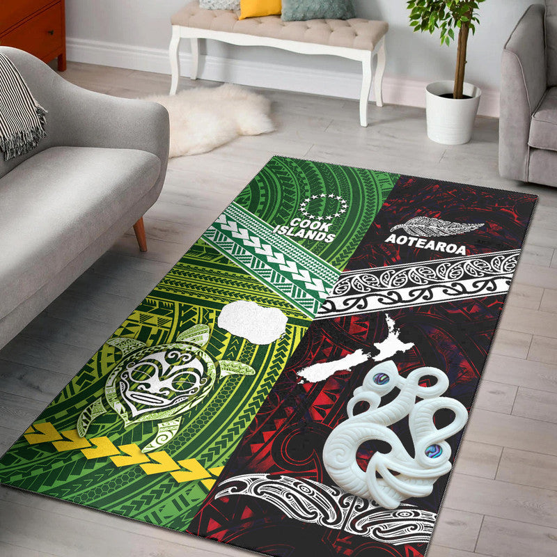 New Zealand And Cook Islands Area Rug Together Red