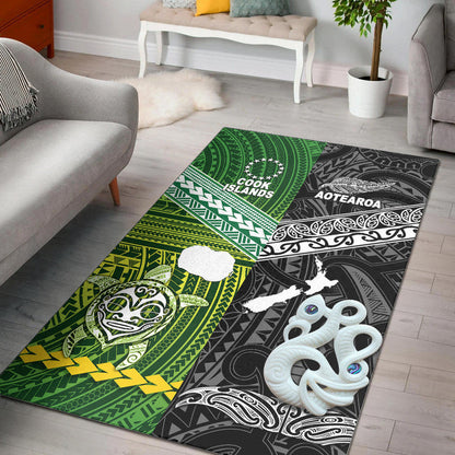 New Zealand And Cook Islands Area Rug Together Black