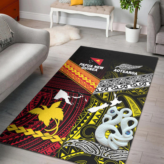 New Zealand And Papua New Guinea Area Rug Together Yellow