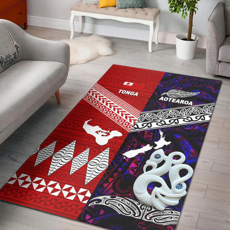 New Zealand And Tonga Area Rug Together Purple