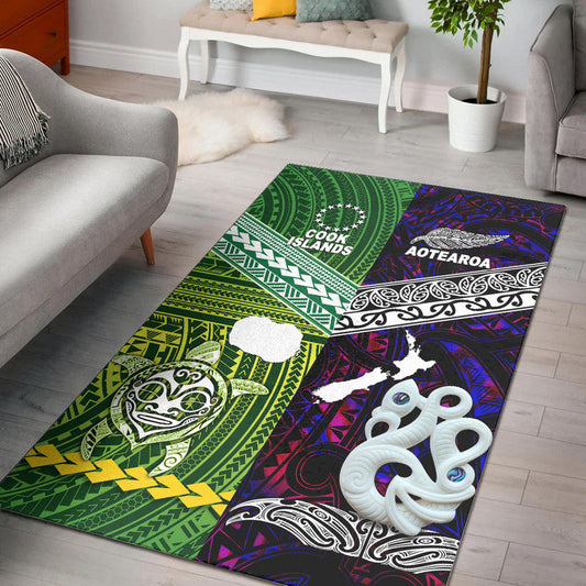 New Zealand And Cook Islands Area Rug Together Purple